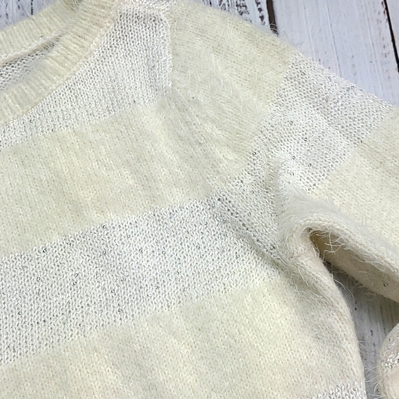 Loft Dressy Striped Textured Knit Sweater, Sz. XS PETITE - Picture 3 of 4